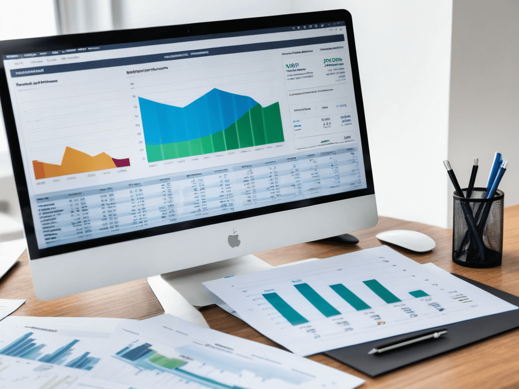 015 A clean financial chart on a desk with a few key investment documents symbolizing smart and uncomplicated investment strategies