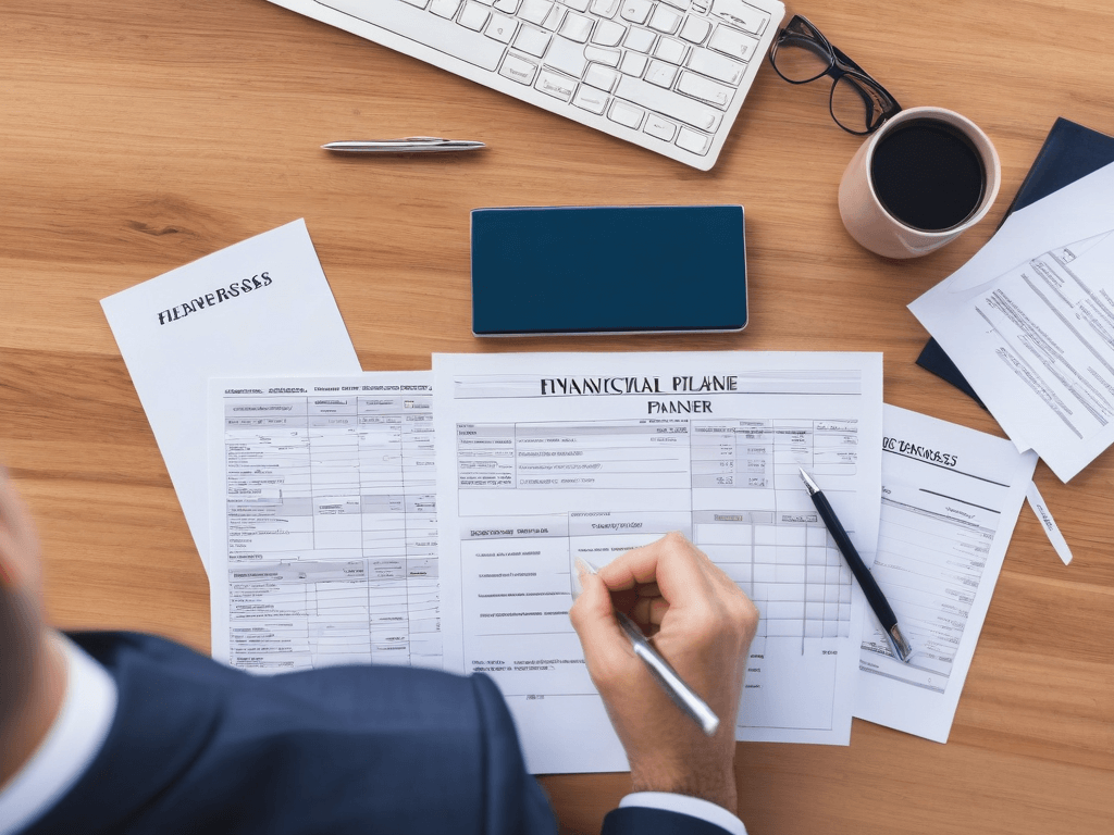 031 A clean financial planner with clearly outlined expenses placed on a tidy desk symbolizing effective financial management