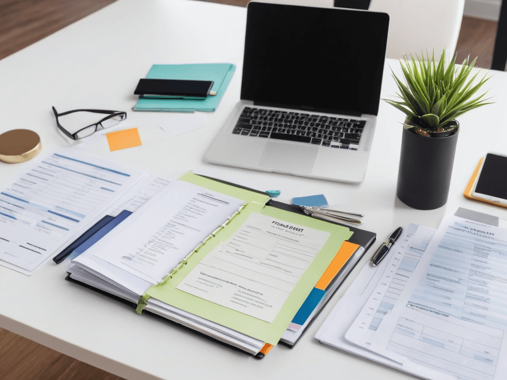 051 A clean financial planner with a simple effective budget outlined placed on a tidy desk symbolizing efficient financial management