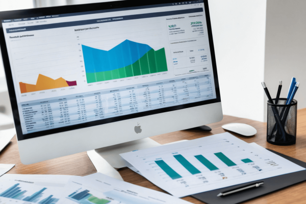 015 A clean financial chart on a desk with a few key investment documents, symbolizing smart and uncomplicated investment strategies.