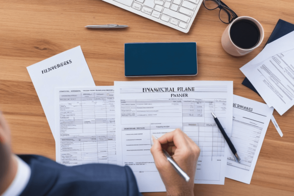 031 A clean financial planner with clearly outlined expenses, placed on a tidy desk, symbolizing effective financial management.