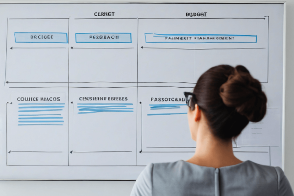 039 A clean financial planner with budget adjustments clearly outlined, symbolizing thoughtful and effective cost management.